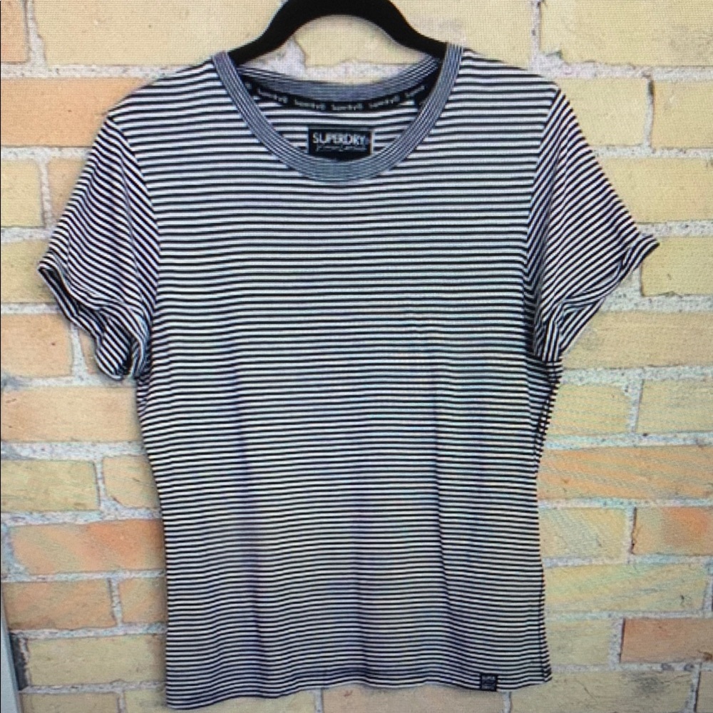 Superdry Women's Striped Black and White Top
